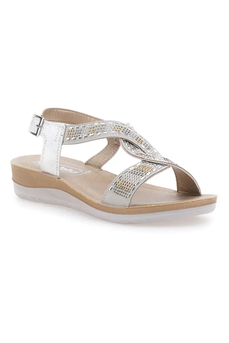 Sandali bianchi con strass comfort INBLU 43BV [GHIACCIO] miniatura 2