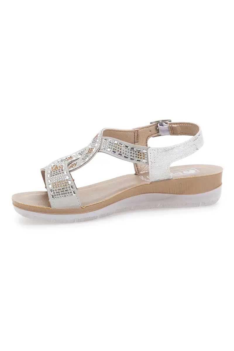 Sandali bianchi con strass comfort INBLU 43BV [GHIACCIO] miniatura 4
