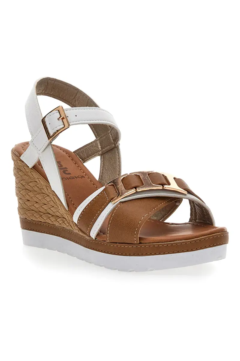 Sandali Bianchi Con Zeppa e Cinturino Alla Caviglia Inblu FG [BIANCO] miniatura 2