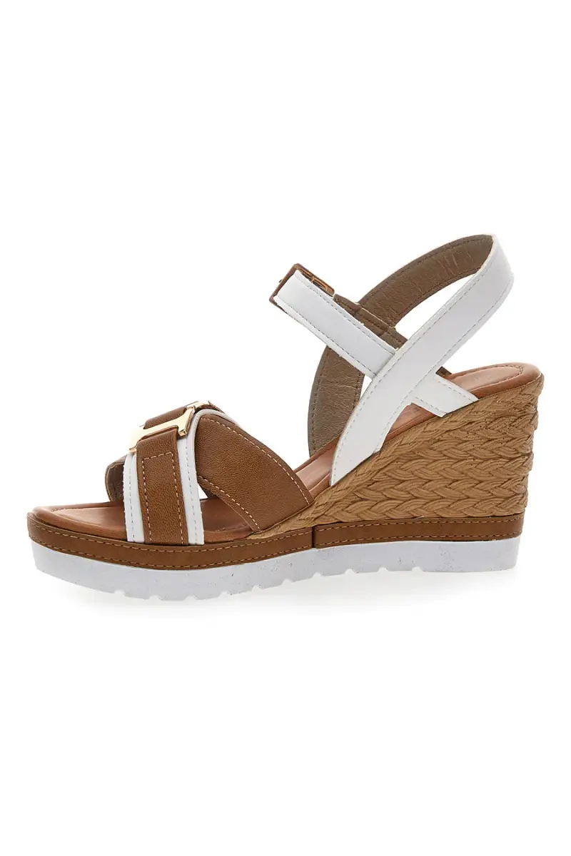 Sandali Bianchi Con Zeppa e Cinturino Alla Caviglia Inblu FG [BIANCO] miniatura 4