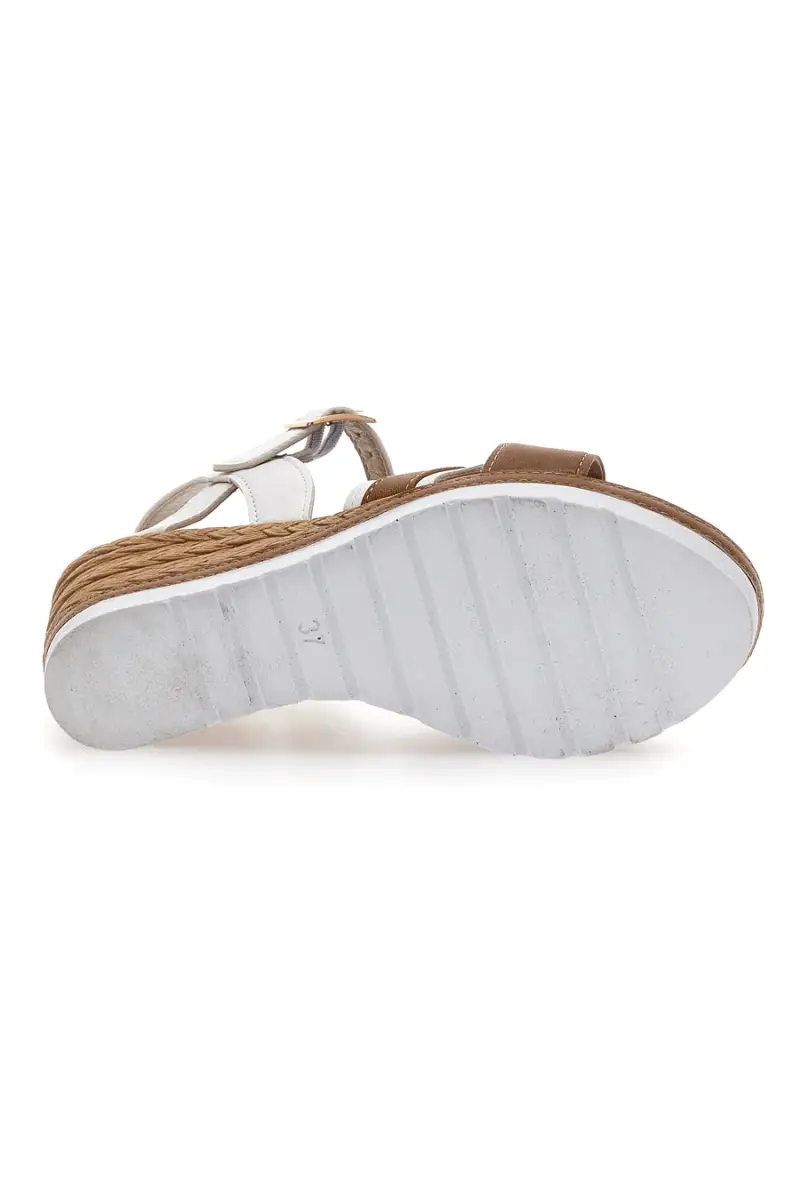 Sandali Bianchi Con Zeppa e Cinturino Alla Caviglia Inblu FG [BIANCO] miniatura 5