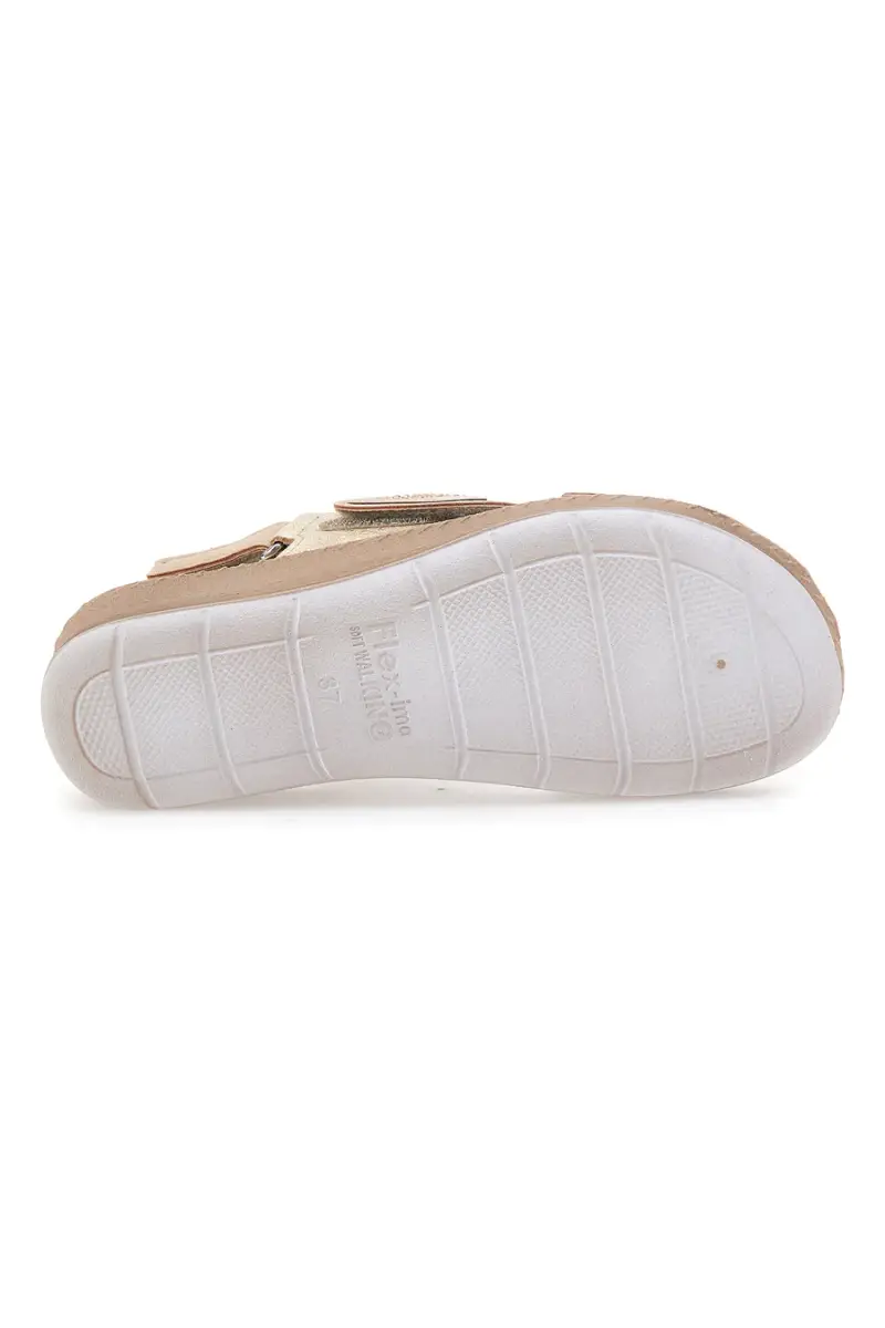 Sandali Blu con Fascia a Velcro e Sottopiede in Pelle INBLU 61 FC [SABBIA] miniatura 5