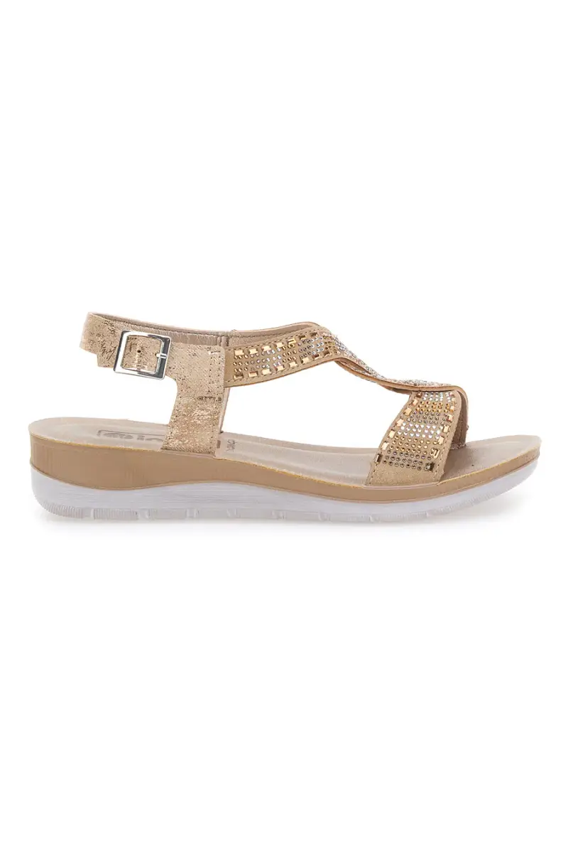 Sandali dorati con strass comfort INBLU 43BV [SABBIA]
