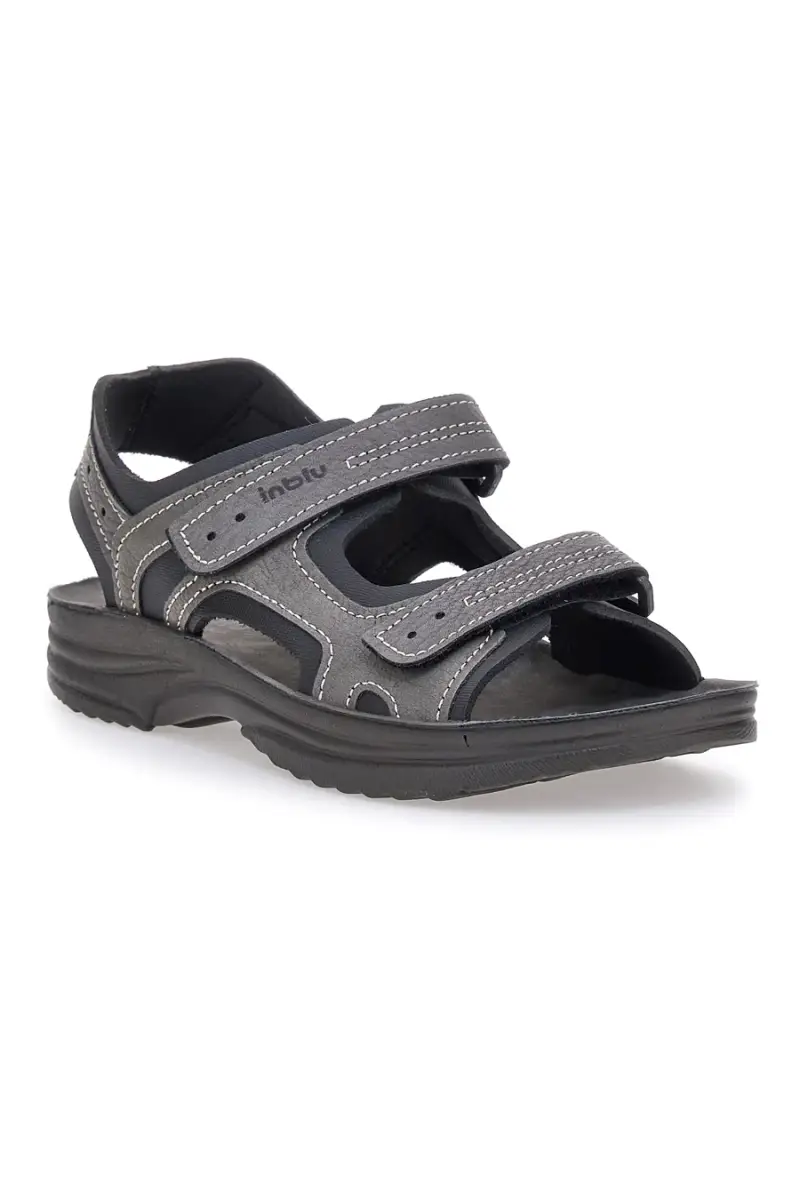 Sandali Grigi Con Strappi in Velcro Inblu 28 RY [GRIGIO] miniatura 2