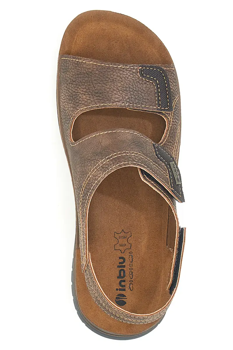 Sandali marroni con strappi regolabili Inblu 21ID [TESTA DI MORO] miniatura 3