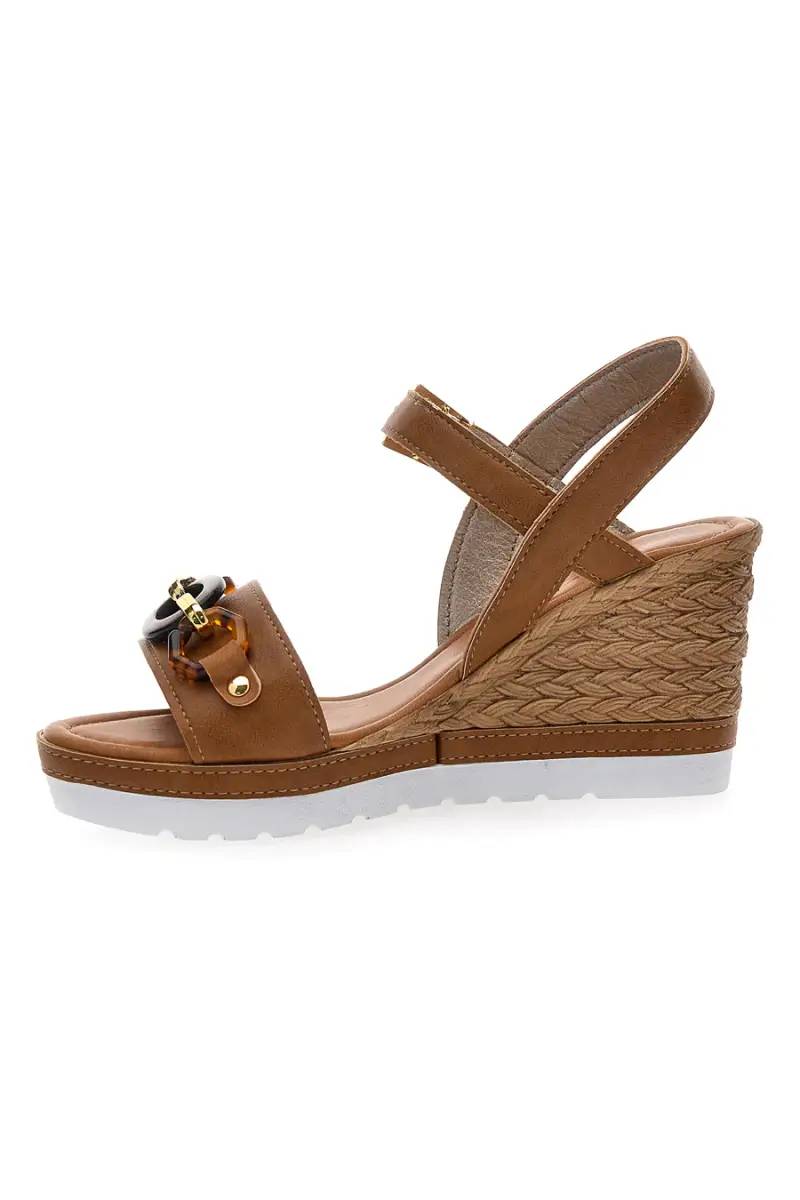 Sandali Marroni Con Zeppa e Cinturino Alla Caviglia Inblu FG [CAMEL] miniatura 4