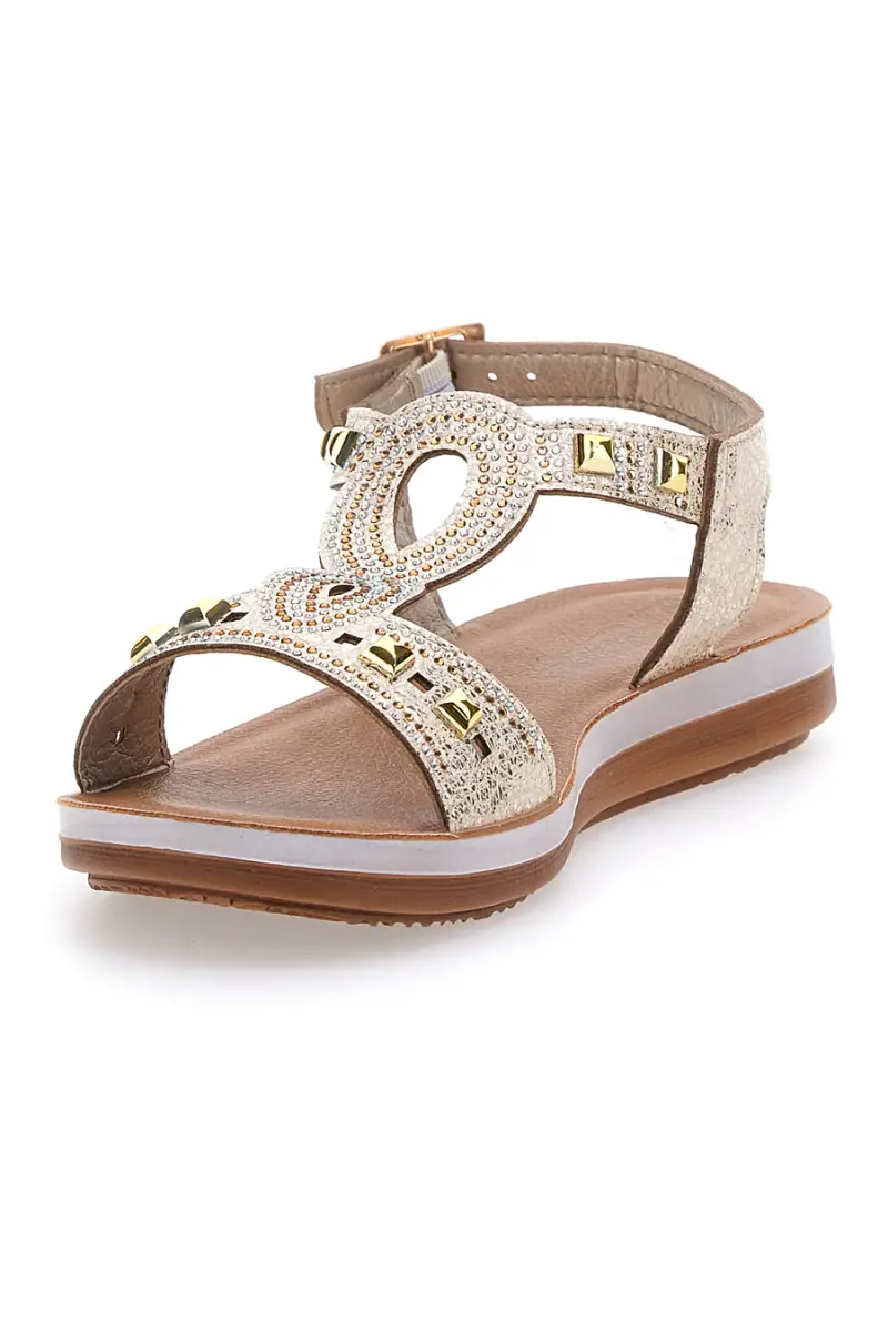 Sandali Platino Con Cinturino e Borchie INBLU 10 ZO [PLATINO] miniatura 3