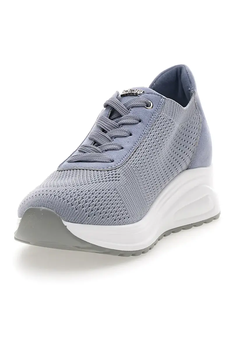 Sneakers azzurre in tessuto traspirante con zeppa Inblu 485IN [AZZURRO] miniatura 3