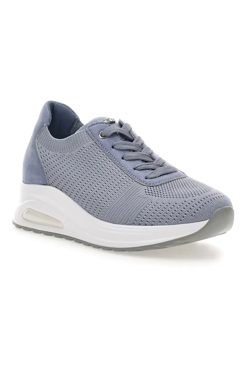 Sneakers azzurre in tessuto traspirante con zeppa Inblu 485IN [AZZURRO] miniatura 2