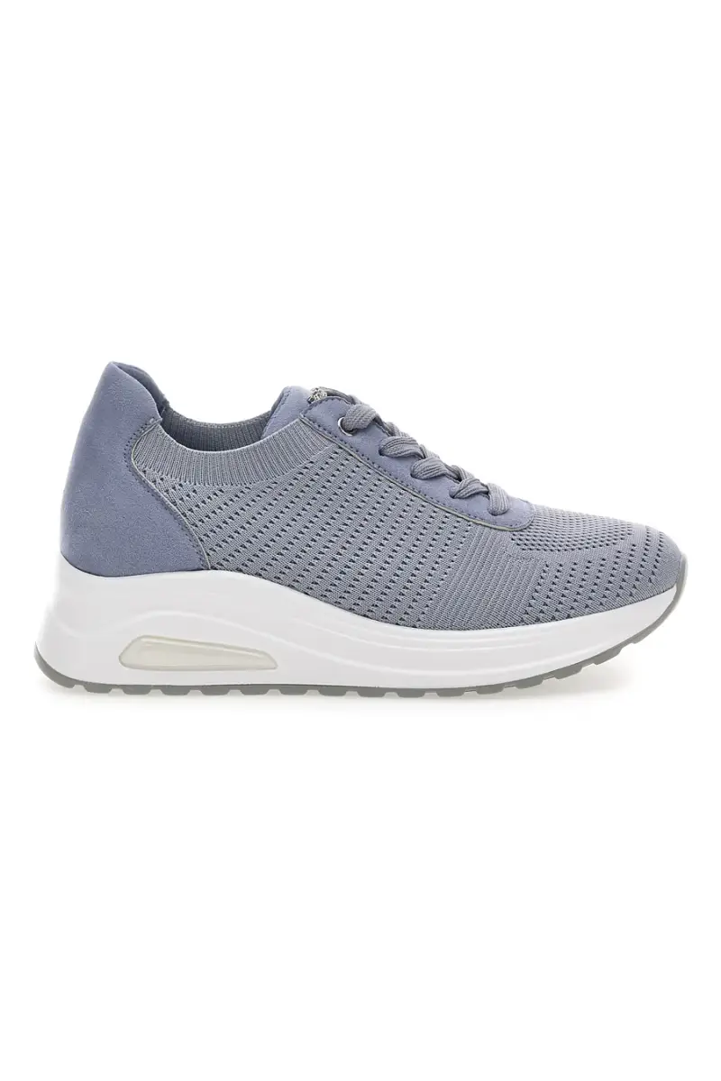 Sneakers azzurre in tessuto traspirante con zeppa Inblu 485IN [AZZURRO]