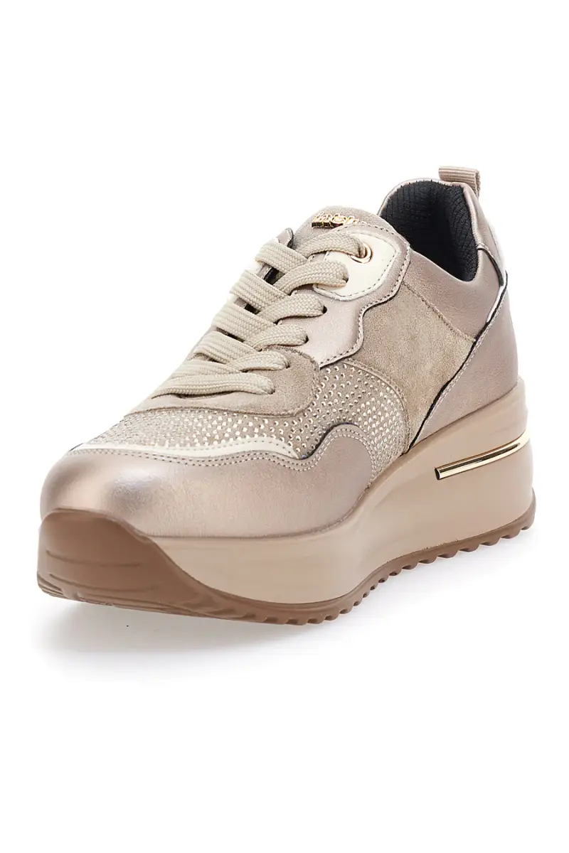 Sneakers Platino Con Platform e Glitter Inblu IN397054 [PLATINO] miniatura 3