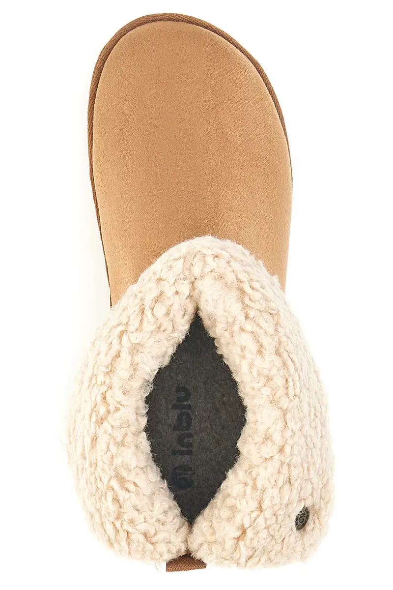 Stivaletti pantofola beige con risvolto in pelo e interno caldo Inblu 23 FX [CAMEL] miniatura 3