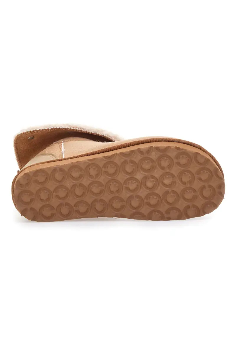 Stivaletti pantofola beige con risvolto in pelo e interno caldo Inblu 23 FX [CAMEL] miniatura 5