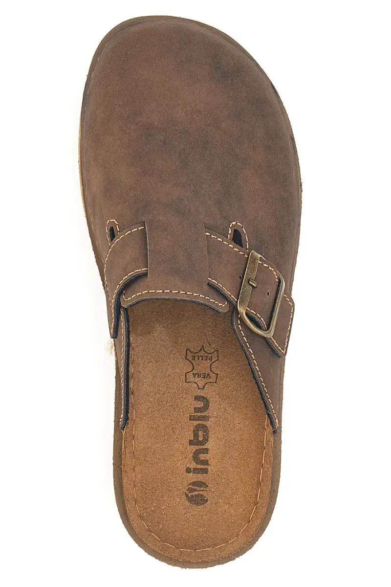 Zoccoli marroni chiusi con fibbia regolabile Inblu 17MT [TESTA DI MORO] miniatura 3