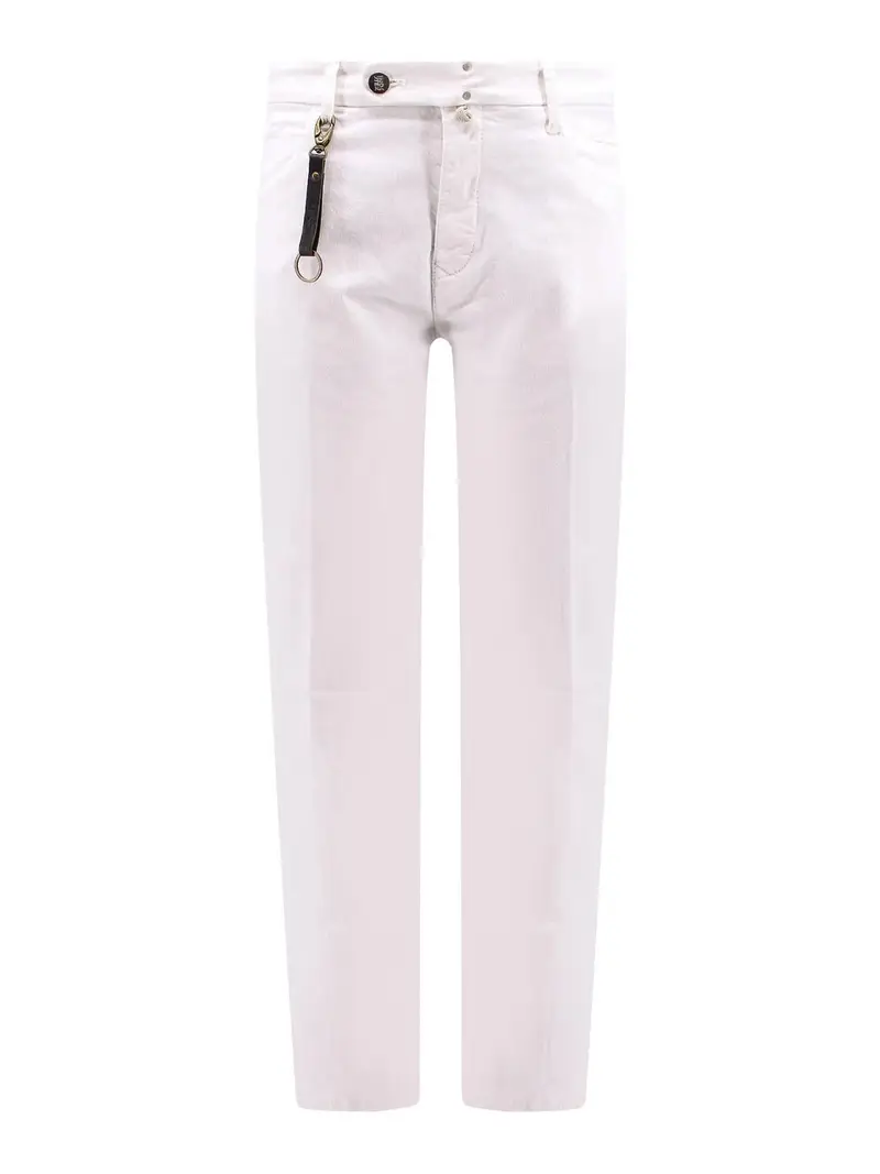Pantalone in cotone elasticizzato Bianco