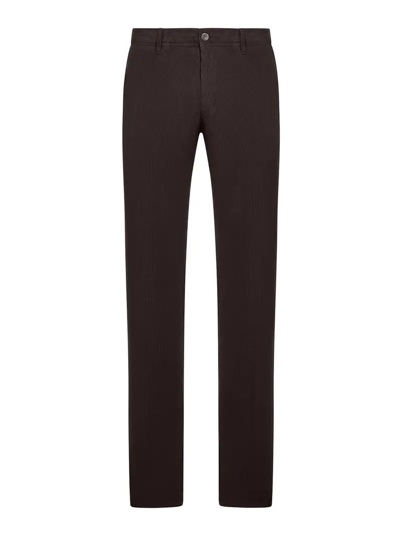 Pantaloni slim fit in velluto a coste Marrone