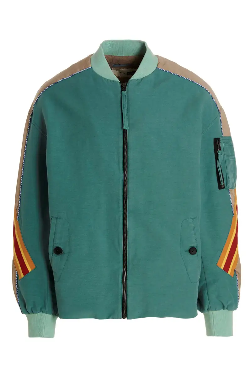 Bomber Bande A Contrasto Azzurro