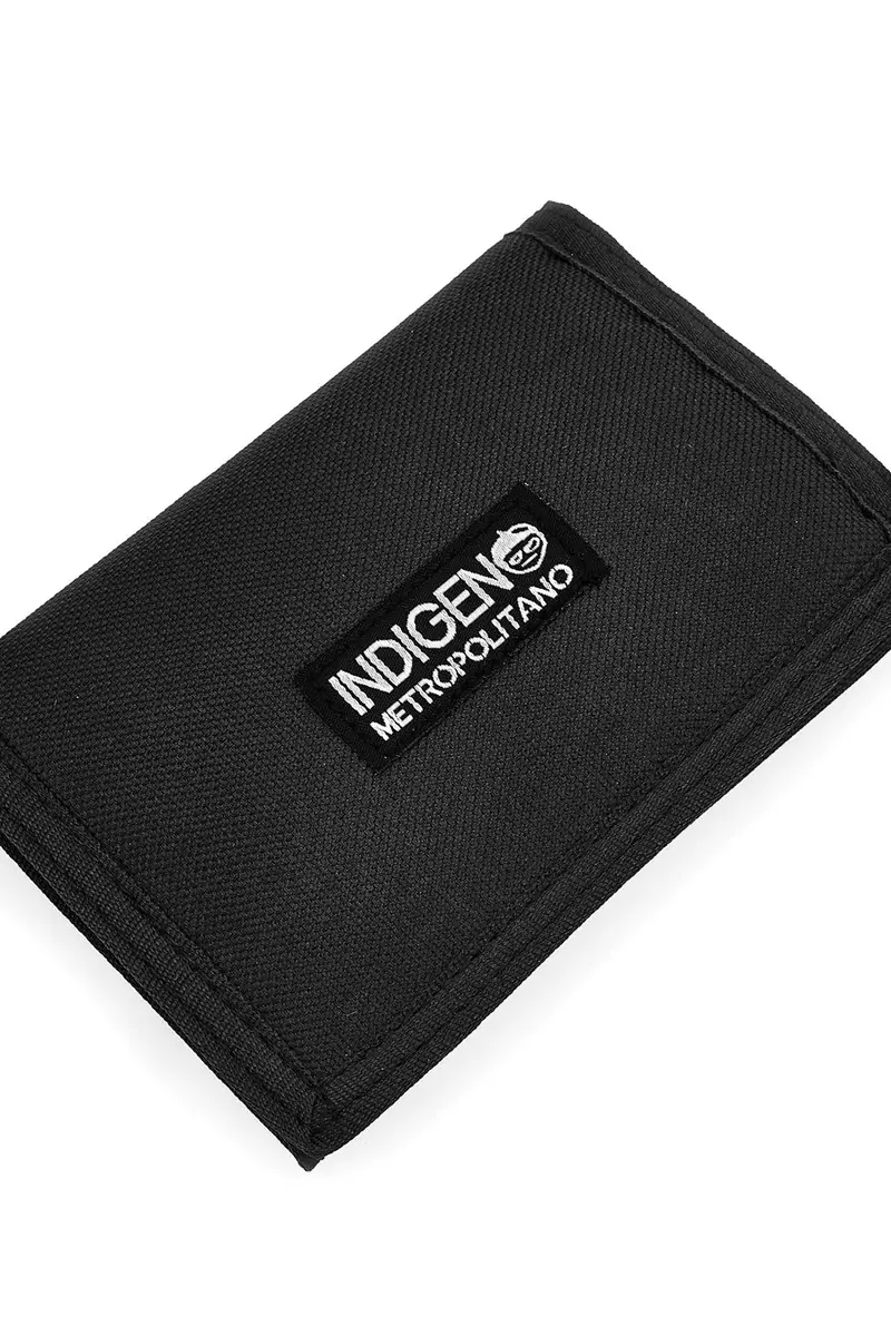 Portafoglio nero con chiusura a strappo Indigeno metropolitano IM21603-A [NERO] miniatura 2