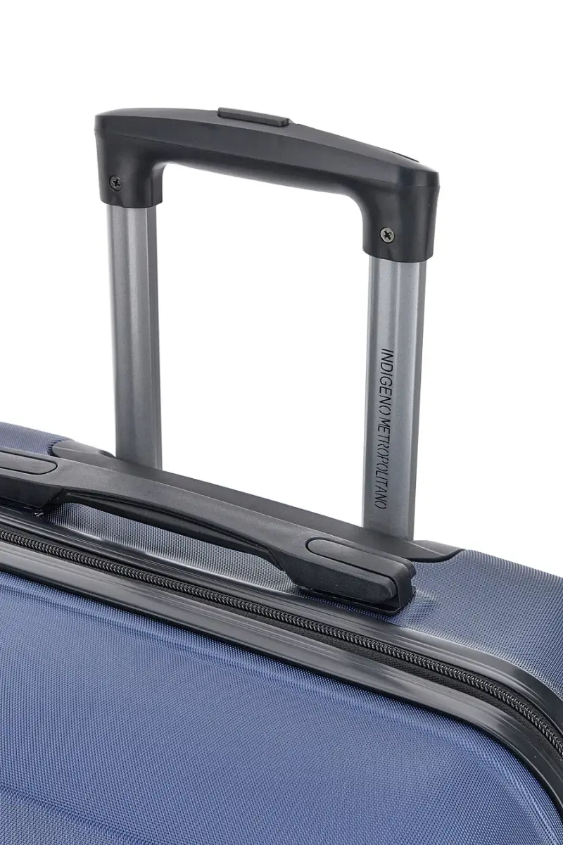 Trolley piccolo blu con 4 ruote e manico telescopico Indigeno INDIGENO180/P [NAVY] miniatura 3