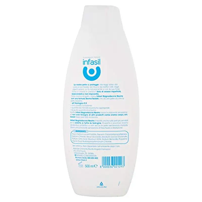 Infasil Bagnodoccia Neutro Delicato per Tutta la Famiglia, Clinicamente Testato e Delicato sulla Pelle, 500 ml miniatura 3