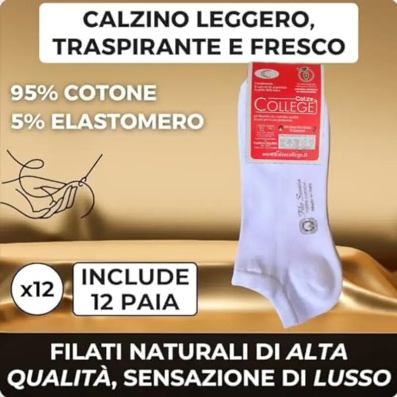 Calze College Calze Uomo Bianco 1884842 miniatura 2