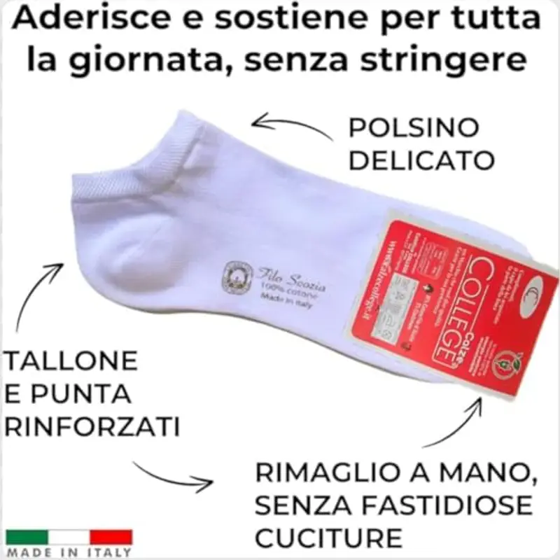 Calze College Calze Uomo Bianco 1605191 miniatura 3