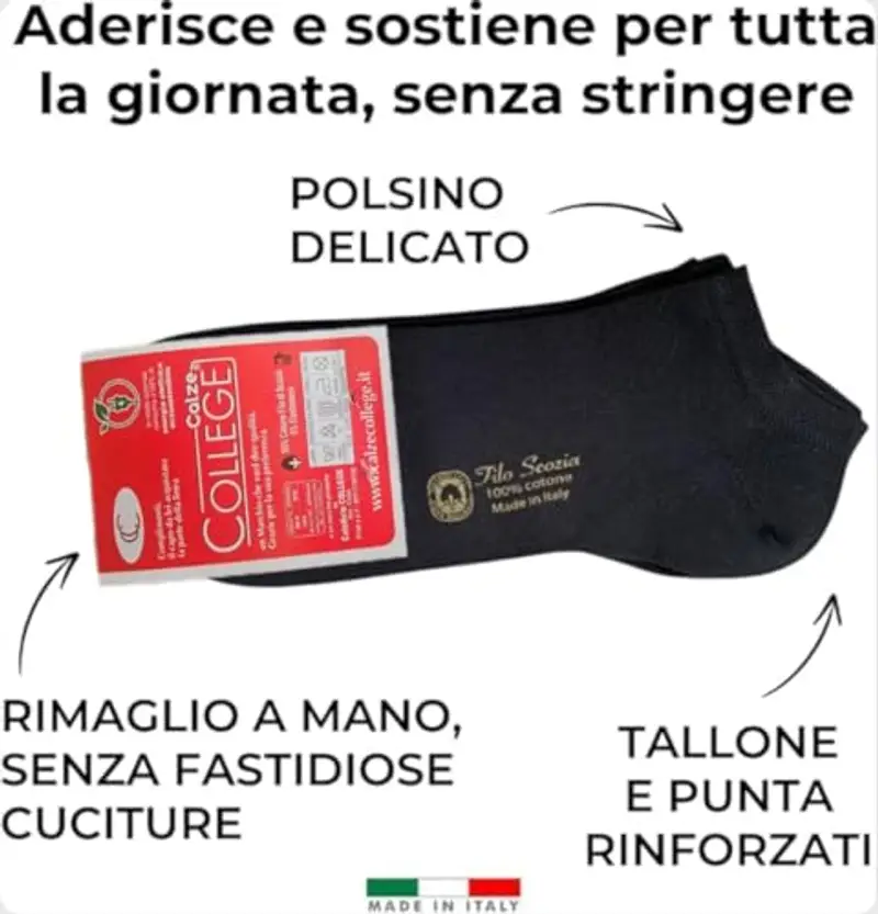 Infinity 12 Paia Calzini Fantasmini In Puro Cotone Filo Di Scozia Elasticizzato Per Uomo (Blu, 43-46) miniatura 3