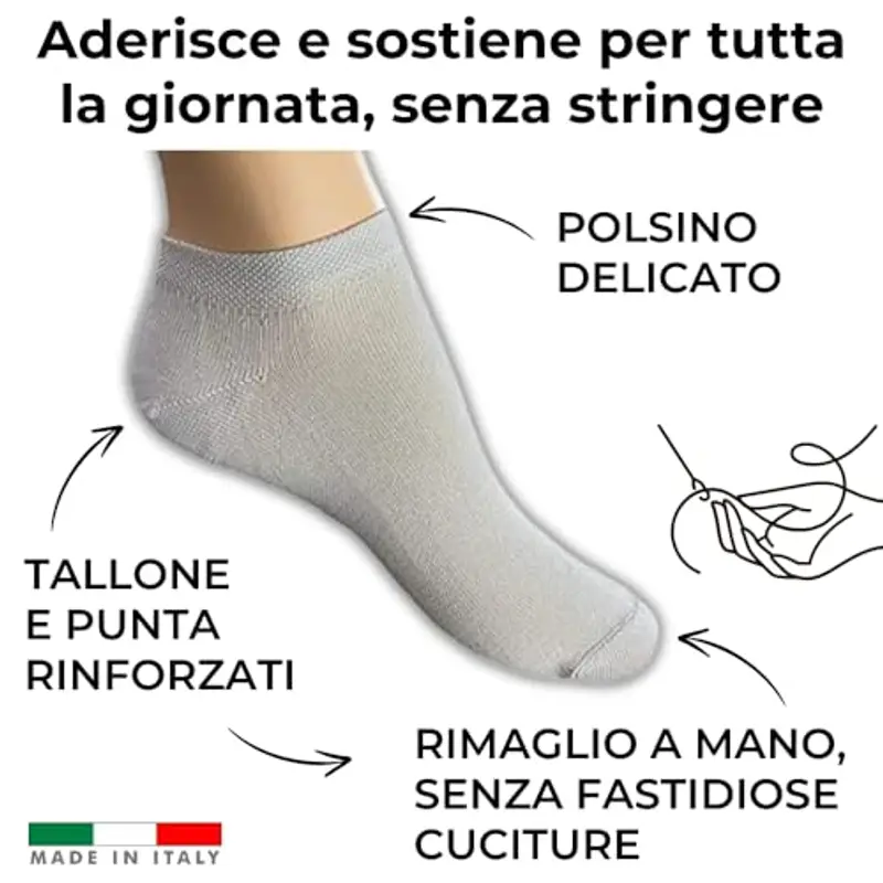 Infinity 12 Paia Calzini Fantasmini In Puro Cotone Filo Di Scozia Elasticizzato Per Uomo (Grigio Perla, 39-42) miniatura 3