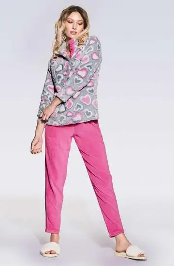 Pigiama donna in caldo pile coral Infiore Lovingyou LVY652019