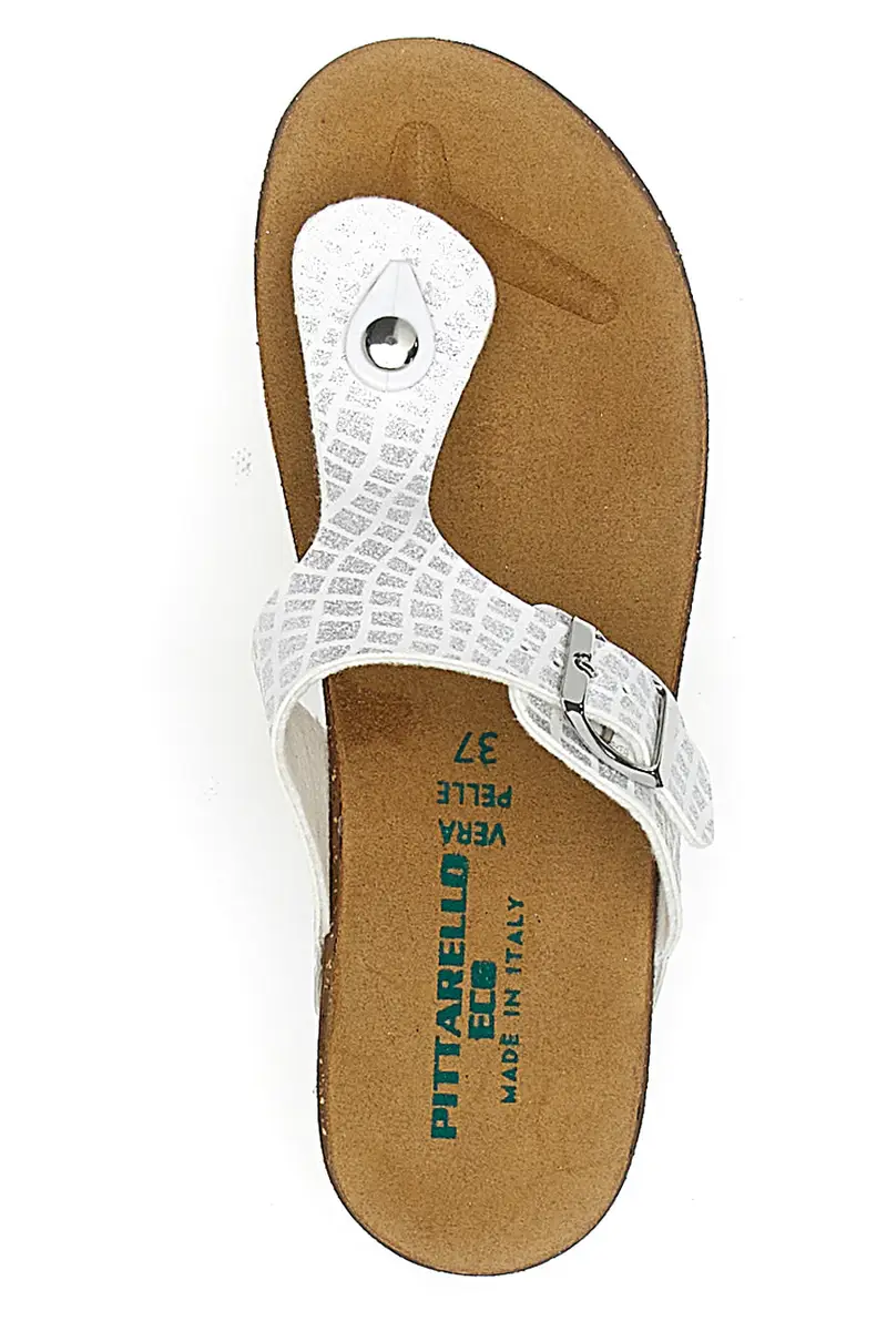 Infradito bianche con fibbia e plantare anatomico Pittarello Eco 293A2177SR miniatura 3