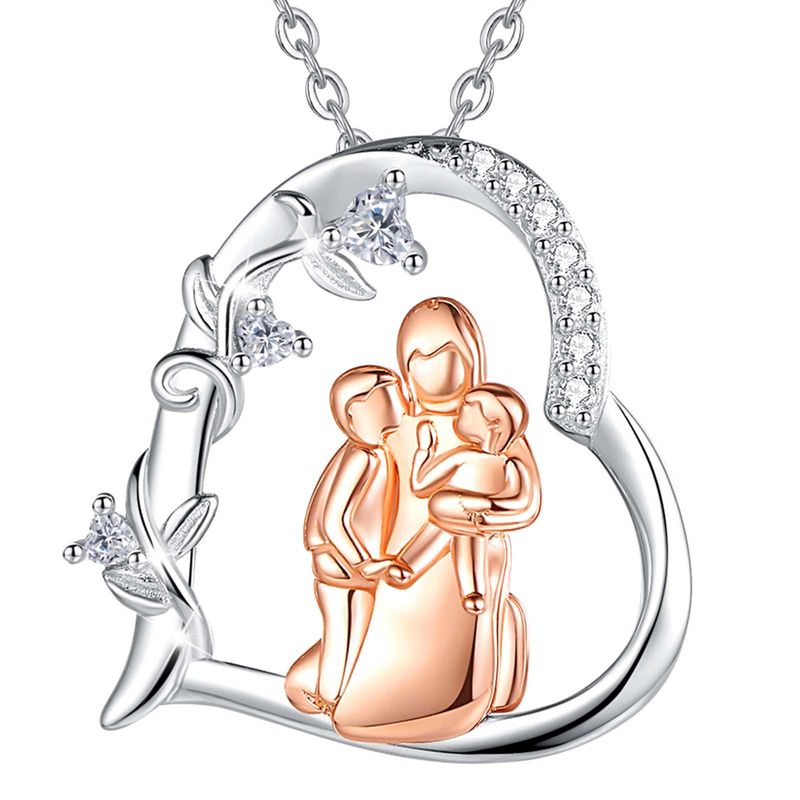 INFUSEU Collana Mamma e Figlia Giraffa Argento 925