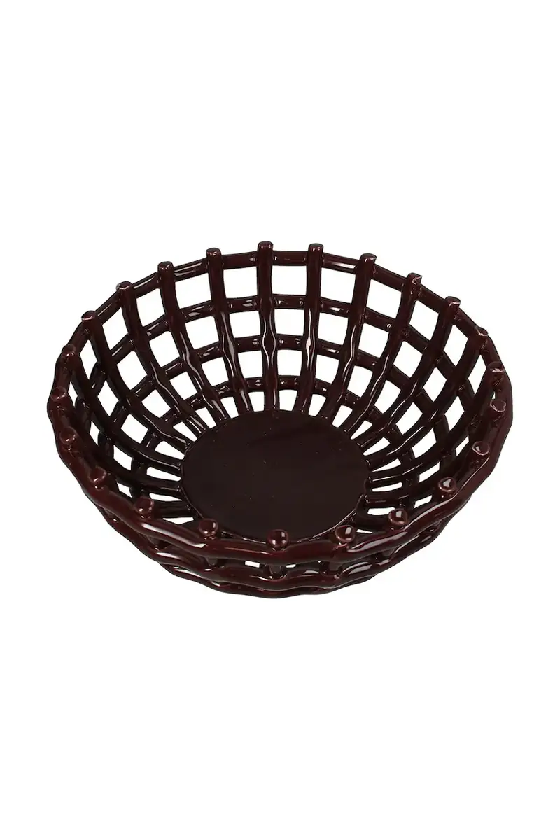 home & lifestyle ciotola decorativa 10 x 24 x 24 cm Marrone