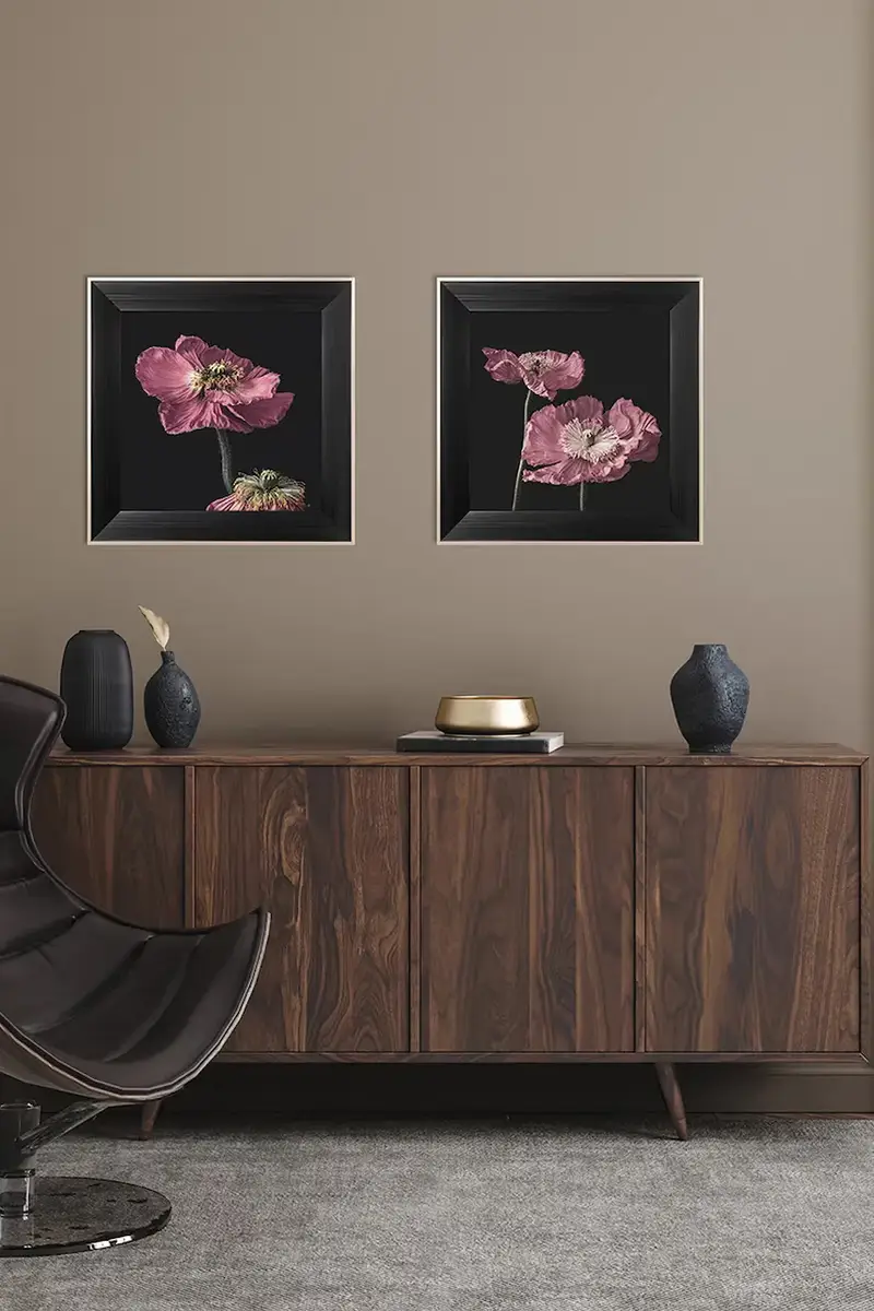 home & lifestyle decorazione da parete in cornice ARTISTIC FLOWER NO.1 50 x 50 cm Multicolore miniatura 3