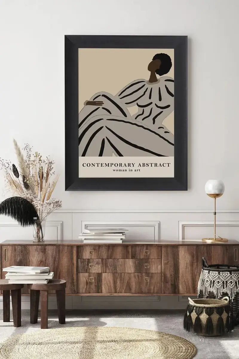 home & lifestyle decorazione da parete in cornice CONTEMPORARY ABSTRACT 50 x 70 cm Multicolore miniatura 3