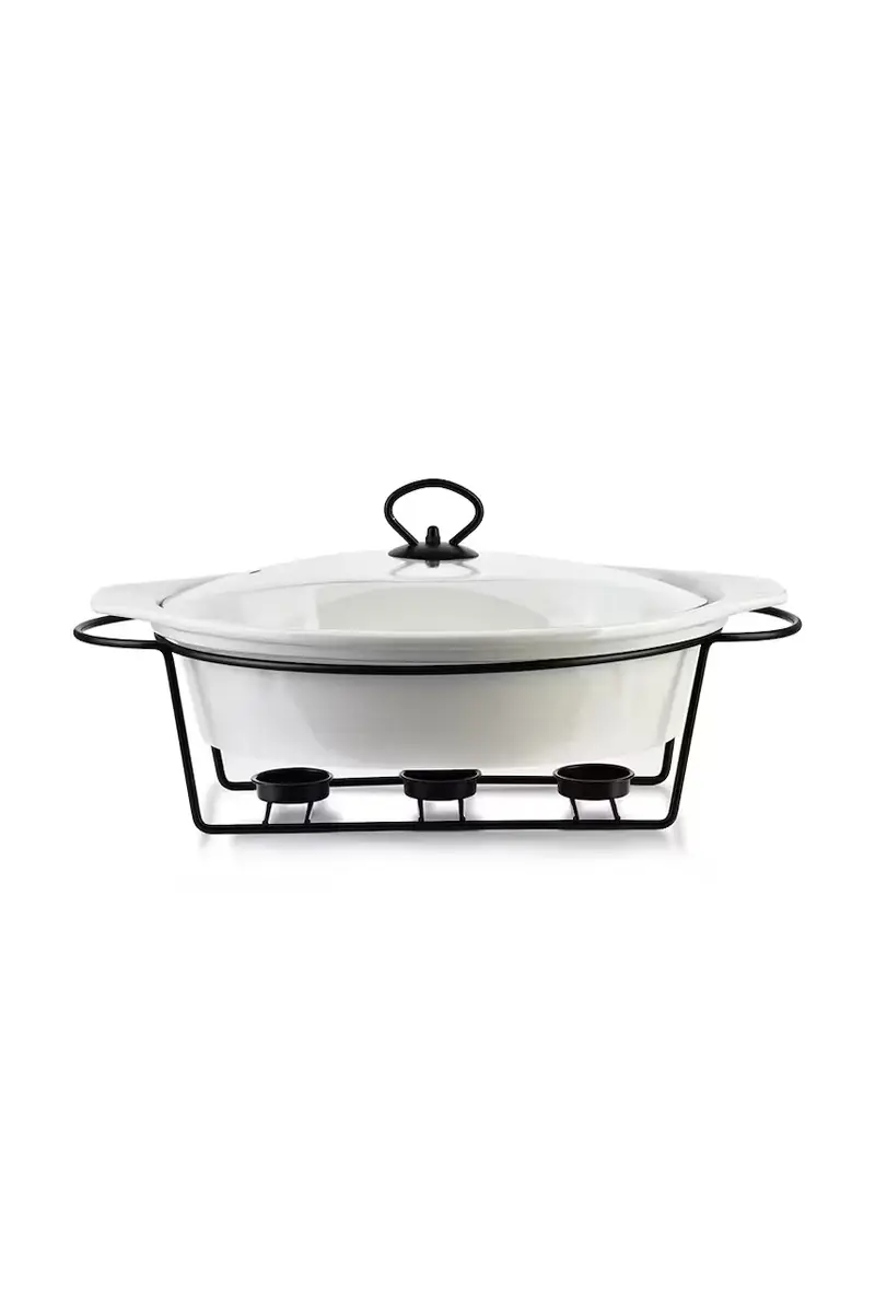 home & lifestyle piatto con coperchio e riscaldatore Modern Kitchen 2,6 L colore bianco