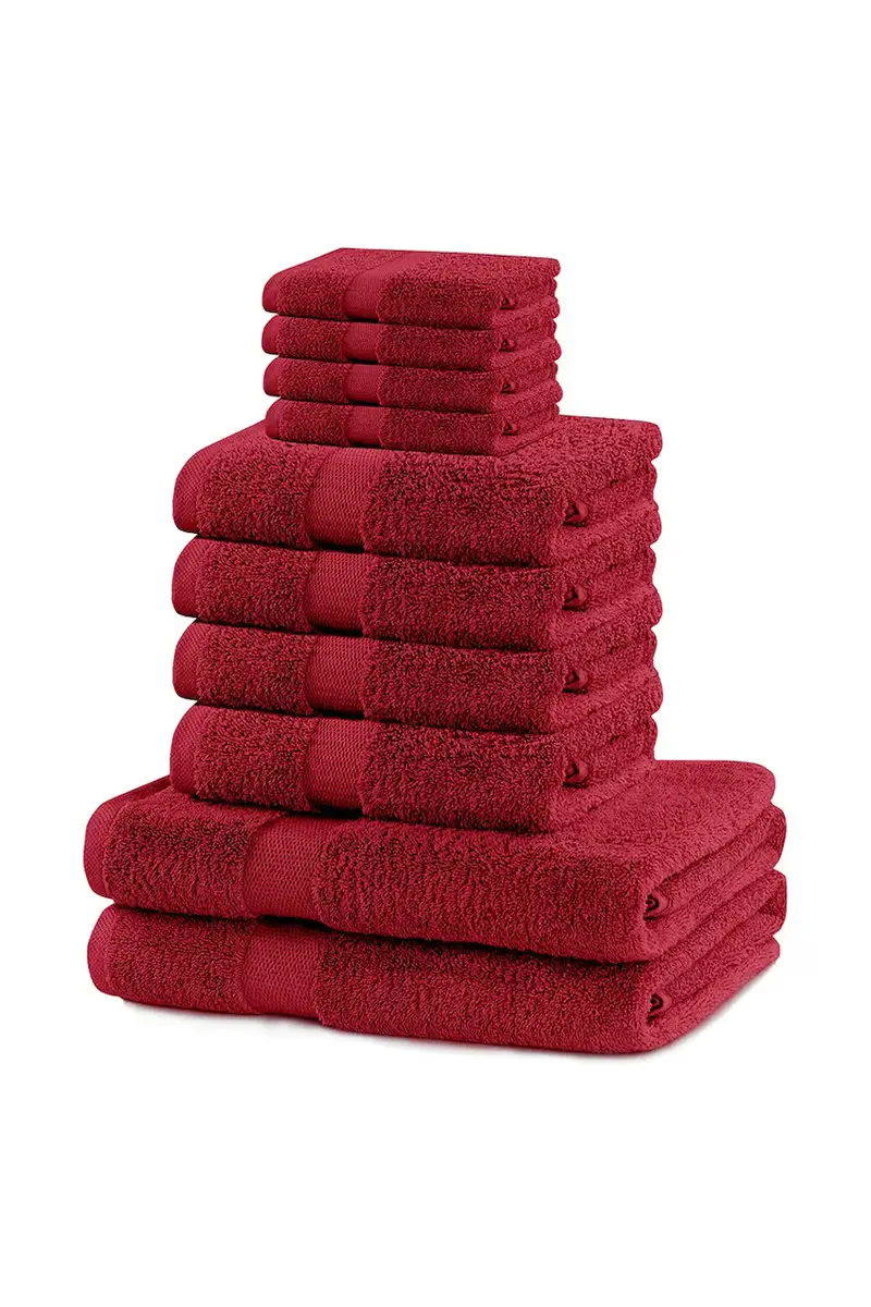 home & lifestyle set di asciugamani Marina pacco da 10 colore rosso 0