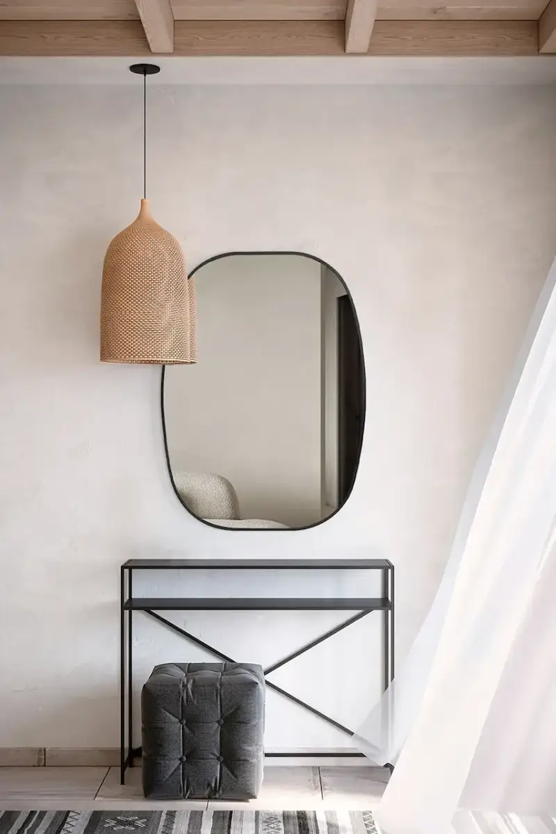 home & lifestyle specchio da parete 50 x 70 cm colore nero miniatura 3