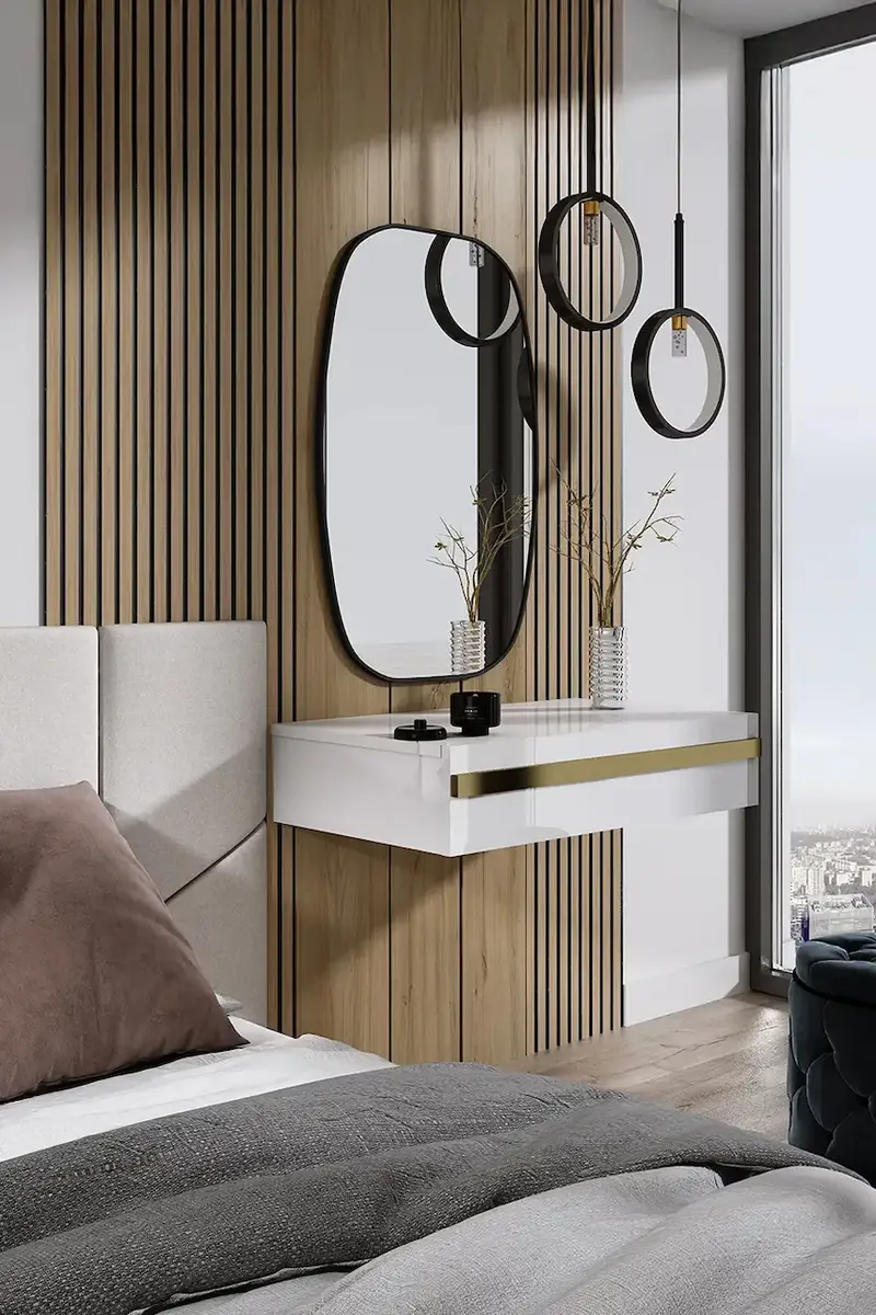 home & lifestyle specchio da parete 50 x 70 cm colore nero miniatura 4