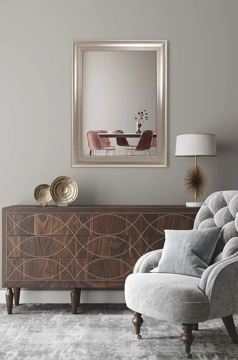 specchio da parete 50x70 cm Beige miniatura 2