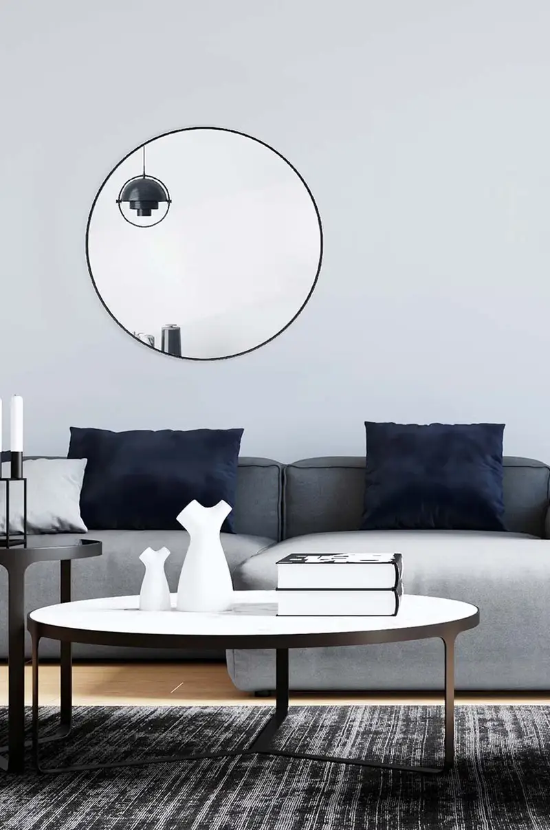 specchio da parete Nero miniatura 2