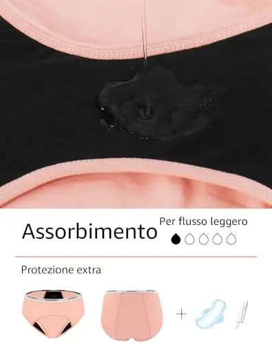 INNERSY Mutande Ciclo Mestruale Ragazza Set Cotone Culotte Mestruali Impermeabili Slip Multipack 3 miniatura 2