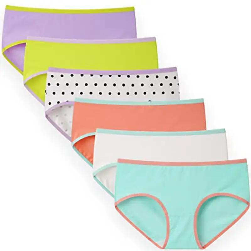 INNERSY Mutandine Ragazze Adolescenti Slip Ragazza Cotone Culotte Sportive Vita Bassa Multipack 6 (14 Anni, Macaron Colore/Punti)