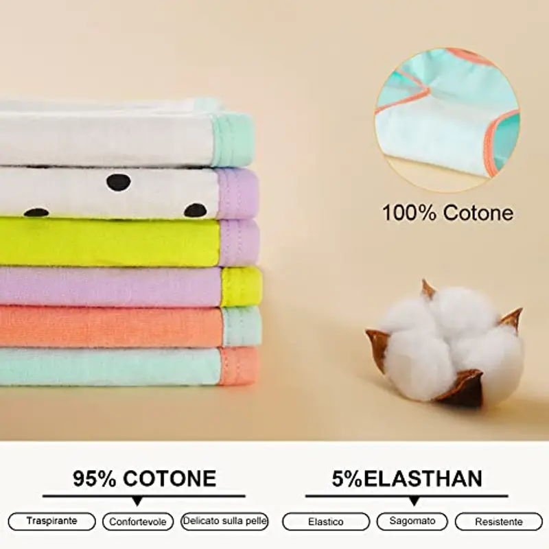 INNERSY Mutandine Ragazze Adolescenti Slip Ragazza Cotone Culotte Sportive Vita Bassa Multipack 6 (14 Anni, Macaron Colore/Punti) miniatura 3