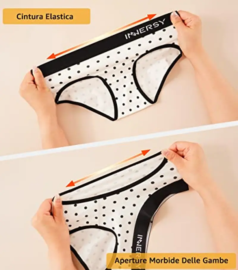 INNERSY Slip Bambina 12 Anni Cotone Mutande Ragazza Sportive Intimo Adolescenti 8-16 Multipack 6 (12-14 Anni, 5 Multicolore/1 Pois) miniatura 2