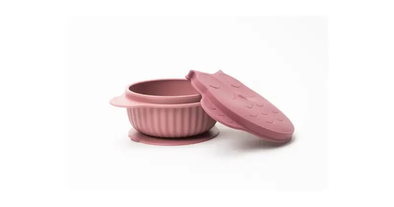 GIOfresh Owl ciotola in silicone con tappo rosa 380 ml