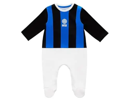 Inter Jump Suit, Tutina Neonato, Righe Nerazzurre e Logo Unisex-Bimbi 0