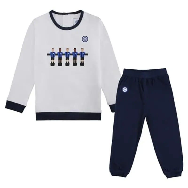 Inter Set Neonato Maglietta a maniche lunge e pantaloni lunghi, Unisex 0-24 mesi, 100% cotone