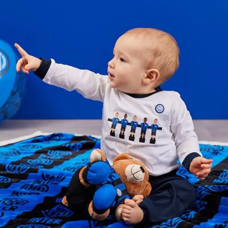 Inter Set Neonato Maglietta a maniche lunge e pantaloni lunghi, Unisex 0-24 mesi, 100% cotone miniatura 2