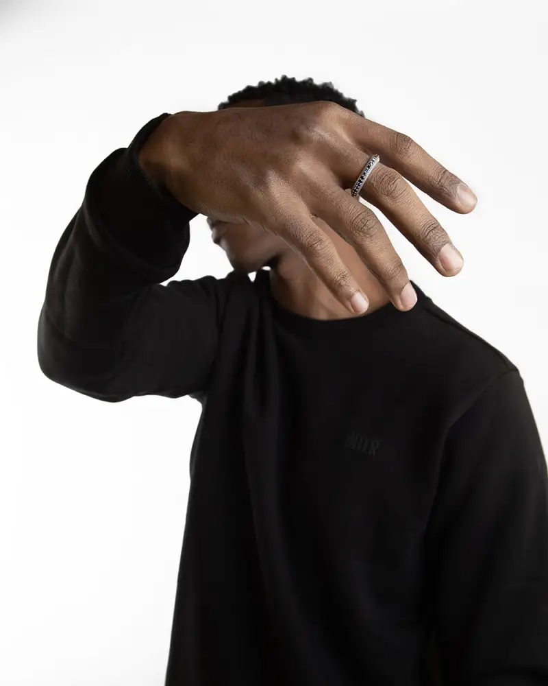 Im Inter X Nove25 Anello Fedina Squamata Con Brillanti Nerazzurri Brunito Lucido miniatura 2