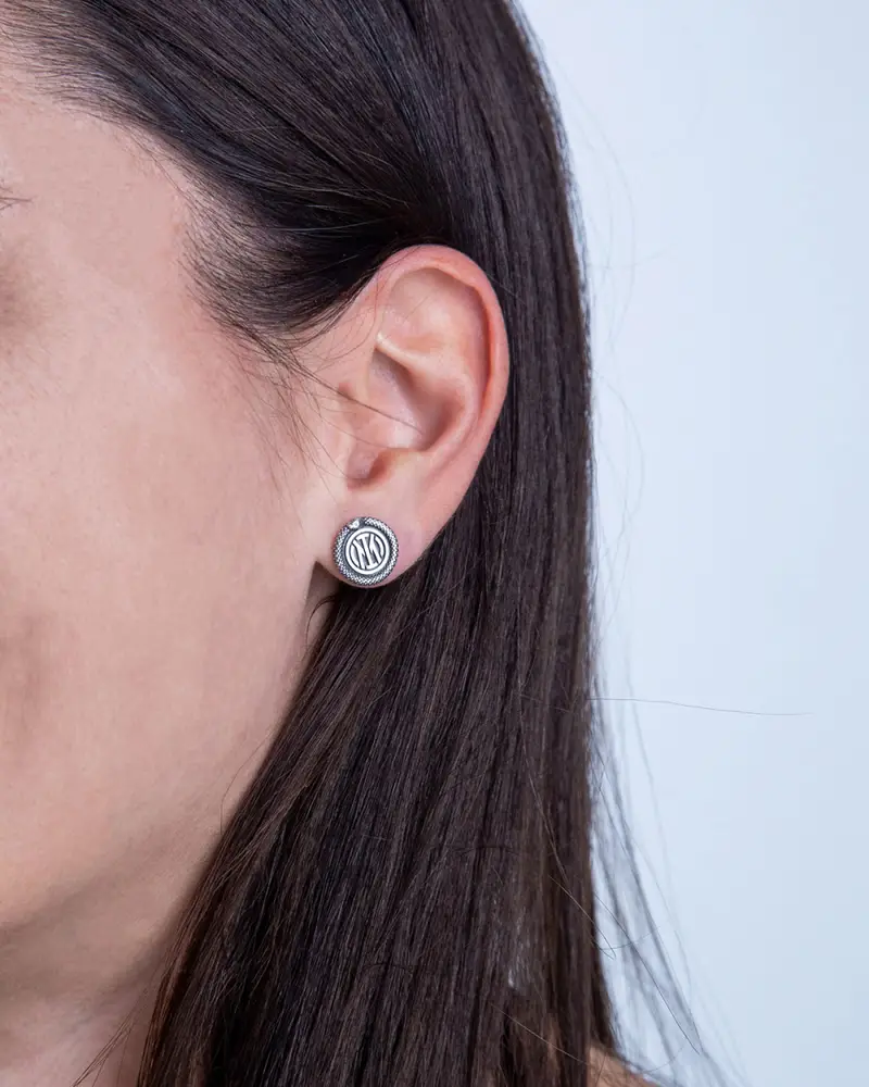 Orecchino Lobo Singolo Biscione Inter X Nove25 Brunito Lucido miniatura 2